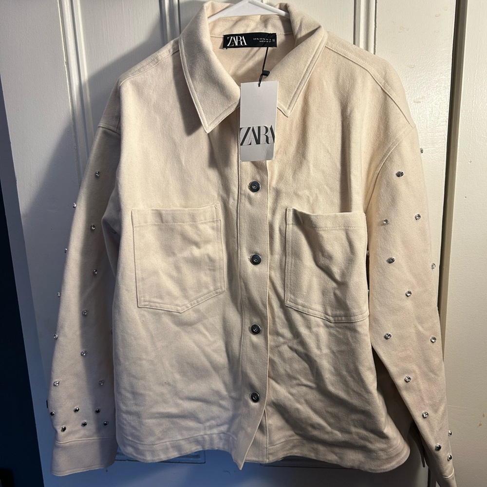 Zara Jewel Studded Button Down